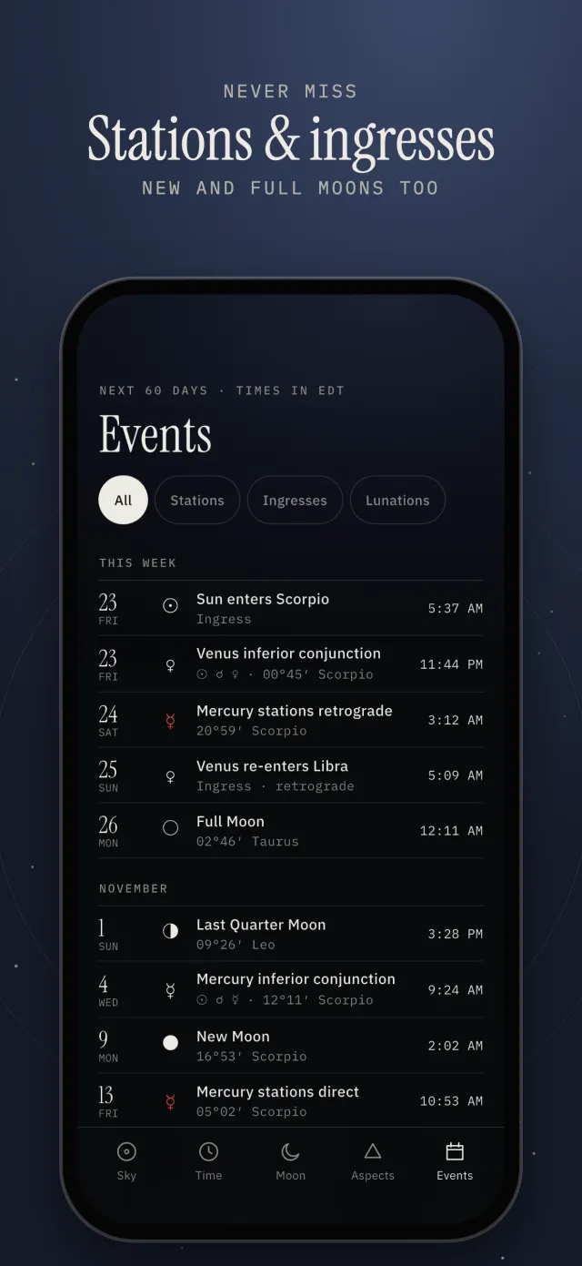 Sky Today: Retrograde Tracker App Screenshot 4