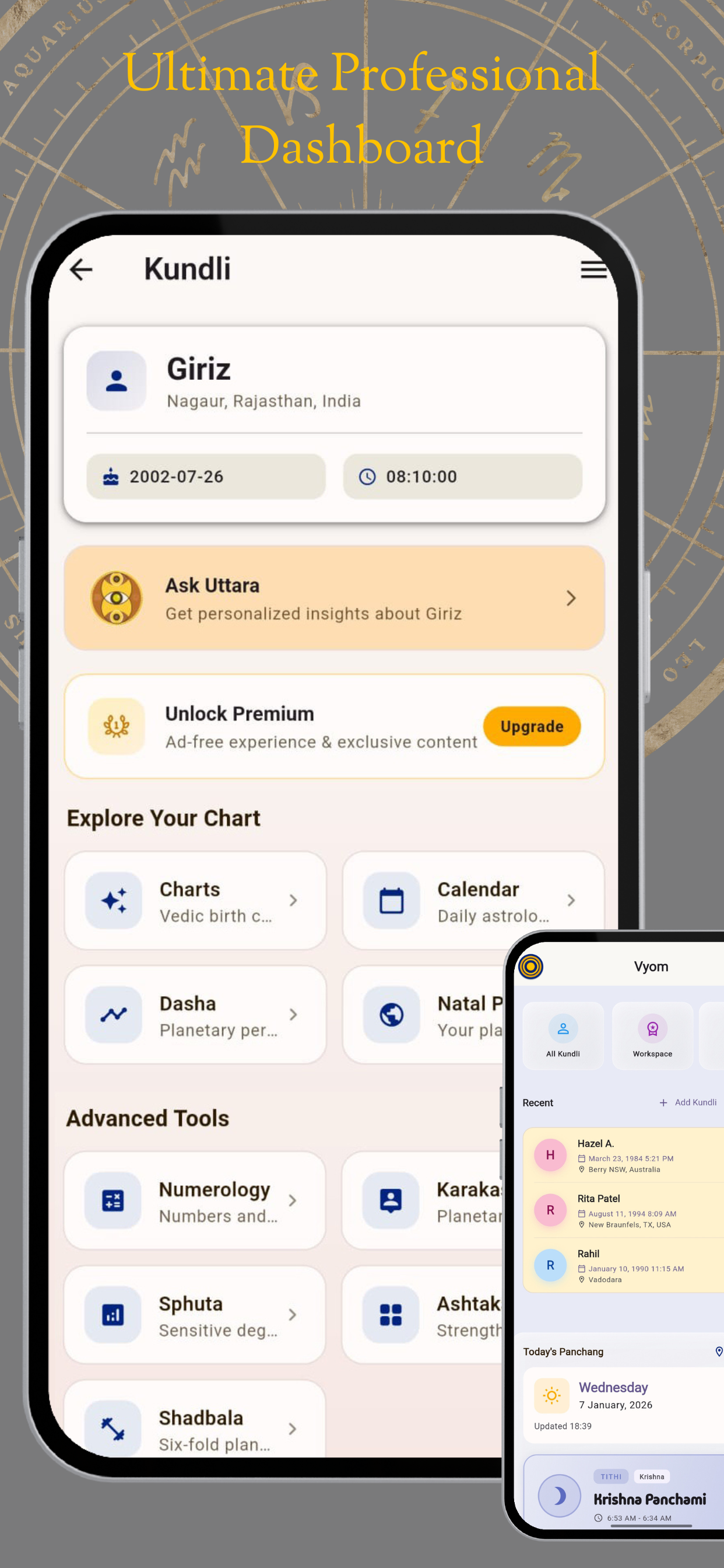 व्योम: सर्वश्रेष्ठ वैदिक ज्योतिष ऐप App Screenshot 6